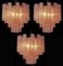 Pink Alabaster Murano Glass Tronchi Chandeliers, 1980s, Set of 2 13