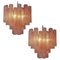 Pink Alabaster Murano Glass Tronchi Chandeliers, 1980s, Set of 2 1