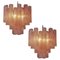 Pink Alabaster Murano Glass Tronchi Chandeliers, 1980s, Set of 2, Image 1