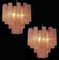 Pink Alabaster Murano Glass Tronchi Chandeliers, 1980s, Set of 2 9