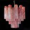 Pink Alabaster Murano Glass Tronchi Chandeliers, 1980s, Set of 2 16