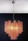 Pink Alabaster Murano Glass Tronchi Chandeliers, 1980s, Set of 3, Image 7