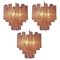 Pink Alabaster Murano Glass Tronchi Chandeliers, 1980s, Set of 3, Image 1