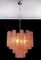 Pink Alabaster Murano Glass Tronchi Chandelier, 1980s 5