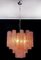 Pink Alabaster Murano Glass Tronchi Chandelier, 1980s, Image 5