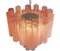 Lámpara de araña Tronchi de alabastro rosa de cristal de Murano, años 80, Imagen 11