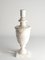 Neoclassical White Florentine Alabaster Table Lamp with Leaf Relief, Italy 3