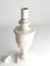Lampada da tavolo neoclassica in alabastro fiorentino bianco con foglia in rilievo, Italia, Immagine 13