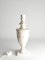 Lampada da tavolo neoclassica in alabastro fiorentino bianco con foglia in rilievo, Italia, Immagine 8