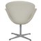 Tall Swan Chair in White Leather from Arne Jacobsen 3