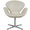 Tall Swan Chair in White Leather from Arne Jacobsen 1