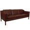 2213 3-Sitzer Sofa mit Bezug aus Mokka Bizon Leder 6