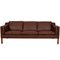 Sofá de 3 plazas 2213 tapizado en cuero Mokka Bizon, Imagen 1