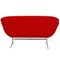 Sofá Swan de tela roja de Arne Jacobsen, Imagen 3