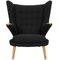 Papa Bear Chair in Dark-Grey Hallingdal Fabric from Hans Wegner, 1980s 1