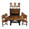 Renaissance Style Dining Set in Solid Walnut, Set of 10 1
