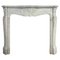Antique French Louis XV Style Carrara Marble Fireplace Mantel, 1860s 1