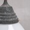 Lámparas colgantes francesas antiguas grandes de vidrio opalino, años 20. Juego de 3, Imagen 6