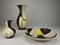 Schale und Vasen mit Florenz Dekor von Bay Keramik, 1957, 3er Set 1