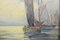 J Nolud, Breton Fishing Boats at Dawn, anni '50, Olio su tela, con cornice, Immagine 6