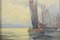 J Nolud, Breton Fishing Boats at Dawn, anni '50, Olio su tela, con cornice, Immagine 5