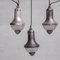 Antique Etched Glass Pendant Lights, 1920s, Set of 3 3