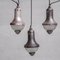 Lámparas colgantes antiguas de vidrio grabado, años 20. Juego de 3, Imagen 3