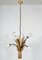 Lámpara de araña Hollywood Regency Tulipani grande de cristal de Murano y metal dorado de Banci Firenze, años 70, Imagen 4