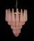 Vintage Italian Murano Chandelier with 52 Pink Glass Petals, 1990 3