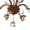 Lámpara de araña grande de metal dorado al estilo de Baguès, años 60, Imagen 4