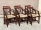 English Sheraton Style Dining Chairs in Mahogany, 1980s, Set of 6 3