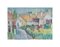 Jacques Daufin, Paesaggio, anni '60, Guazzo e pastello, Incorniciato, Immagine 4