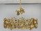 Lampadario in ottone placcato oro e cristallo di Palwa, anni '70, Immagine 1