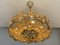 Lampadario in ottone placcato oro e cristallo di Palwa, anni '70, Immagine 9