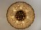 Lampadario in ottone placcato oro e cristallo di Palwa, anni '70, Immagine 3