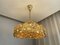 Lámpara de araña de cristal y latón dorado de Palwa, años 70, Imagen 12