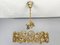 Chandelier in Gold-Plated Brass & Crystal from Palwa, 1970s 10