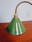 Industrial Wall Light in Brass & Green Enamel Sheet, 1930s 8