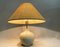 Lampe de Bureau en Céramique Blanche avec Abat-jour en Jute, Portugal, 1970s 3