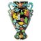 Vase Mid-Century en Céramique avec Décoration Florale par Cérart Monaco, France, 1960s 1
