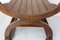 French Neogothic Chestnut Curule Armchair with Lionheads, 1900s, Image 20