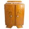 Small Mid-Century French Oak Cabinet with Marble Top, 1960s, Image 1