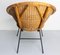 French Wicker Shell Armchair on Metal Base, 1960s 8