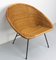 French Wicker Shell Armchair on Metal Base, 1960s, Image 3