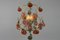 Italian Venetian Pendant Chandelier with Murano Glass Fruits, 1950s 9