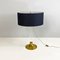 Italian Table Lamp in Acrylic Glass, Brass, Ceramic and Black Fabric, 1960s 4