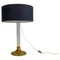 Italian Table Lamp in Acrylic Glass, Brass, Ceramic and Black Fabric, 1960s 1