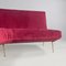 Modernes Italienisches Geschwungenes Sofa aus Kirschholz Samt & Messing, 1950er 9