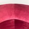 Italian Modern Curved Sofa in Cherry Velvet and Brass, 1950s, Image 13