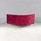 Italian Modern Curved Sofa in Cherry Velvet and Brass, 1950s, Image 7